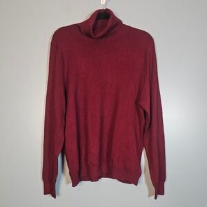 Linea by Louis Dell'Olio Womens Burgundy Turtleneck Sweater Size M